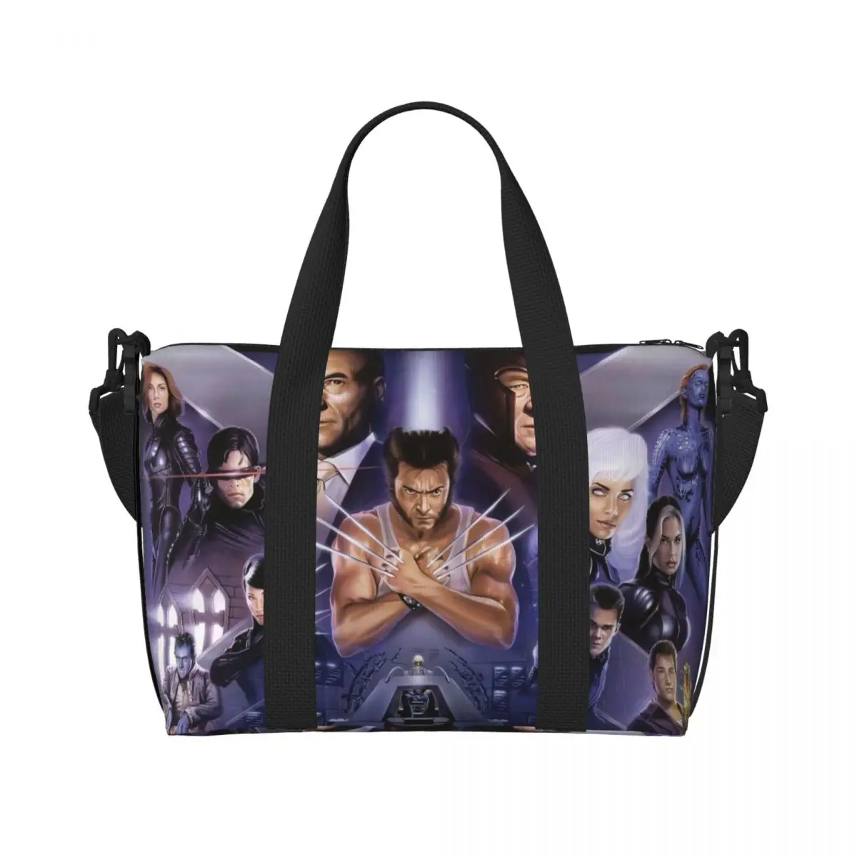

Custom X-Men Marvel Film Beach Tote Bag Women Big Compartment Gym Beach Travel Bags