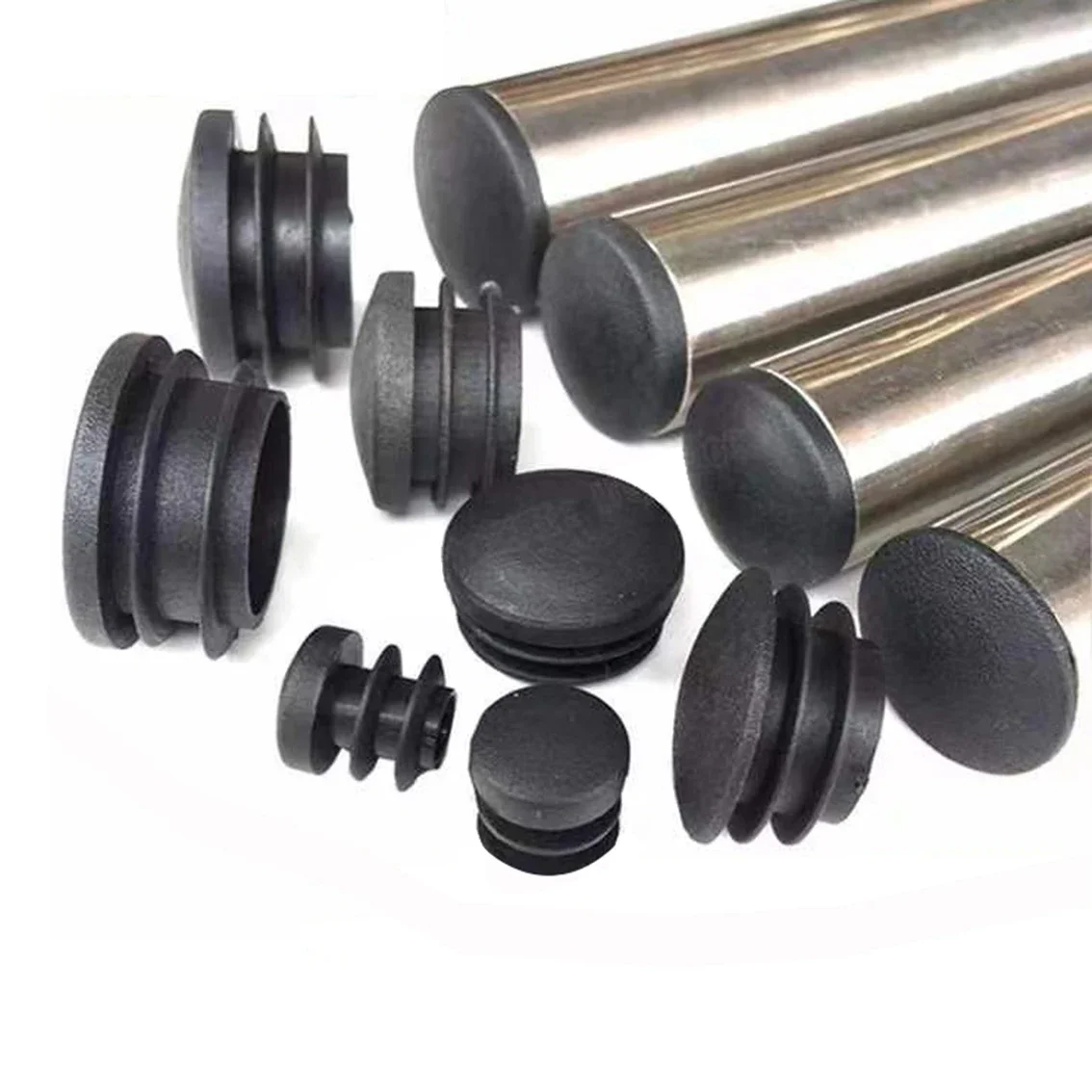 البلاستيك جولة رئيس منحني سطح الأنابيب التوصيل الجدول وكرسي و الرف وسادة للقدم حامي الأثاث ل 14/16/25/28/32/35 مللي متر ثقب الأنابيب #2