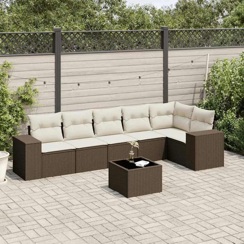 

Cozy Brown Garden Sofa Set Stylish Outdoor Seating Comfortable Furniture for Patio and Balcony 5 Piece Set