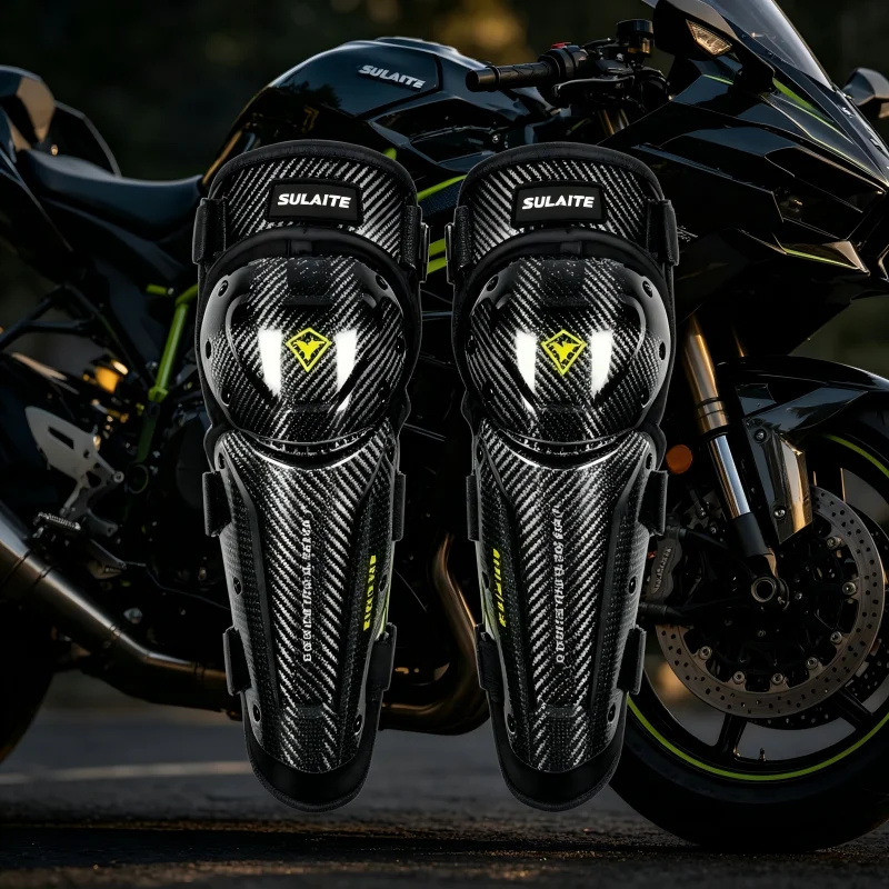 Motocross Knee Pads Moto Protection Riding Elbow Guard Motorcycle Motorbike Off-road  Racing MTBKnee Pads Carbon Fiber Protector view 2