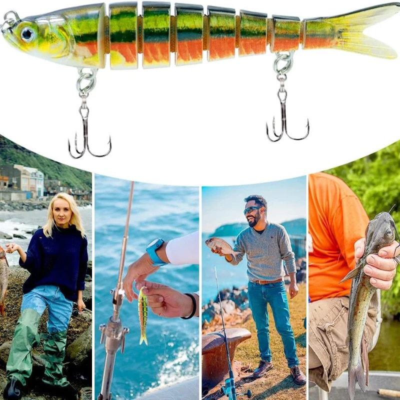 Fishing Lures for Bass Trout Multi Jointed Swimbaits Slow Sinking Bionic Swimming Lures Lifelike Bass Fishing Lures Kits