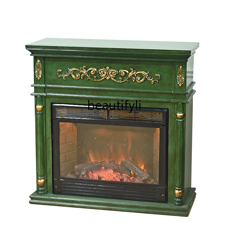 CXH Decorative French Simulation Flame Electric Fireplace Cabinet American Country Retro Furniture