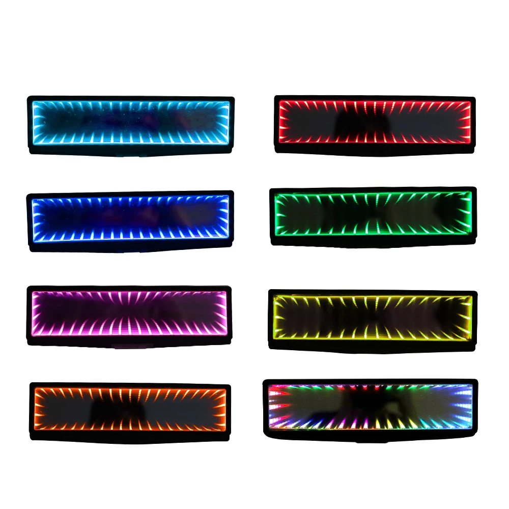 Universal Car Rearview Mirror Led Large Field Anti-glare 3D Bottomless Extends RGB LED Car Interior Dimming Rearview Mirror