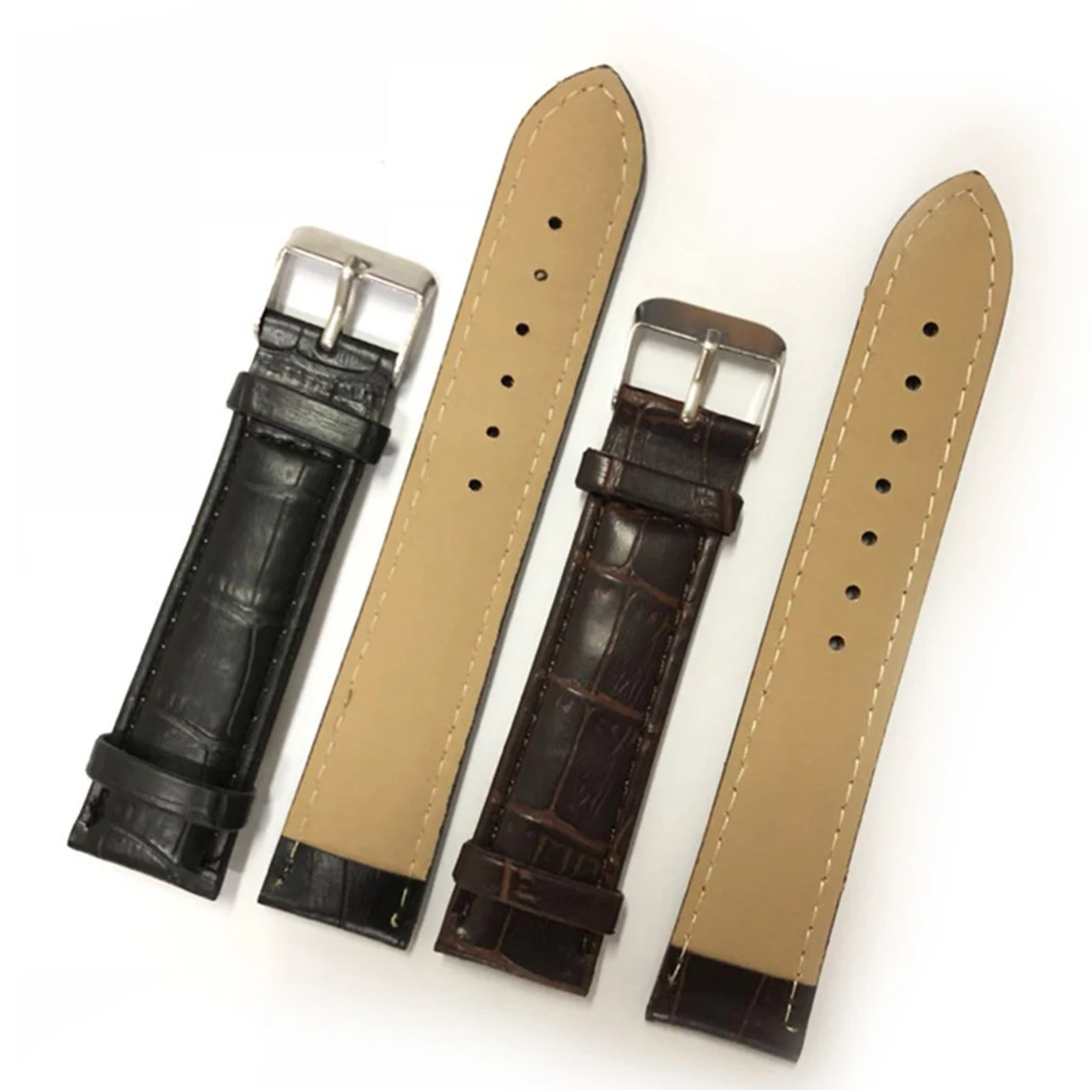 

2pcs Bamboo Knot Pattern Pu Watch Strap Replacement Men'S Fashion Wristband Comfortable Synthetic Business All