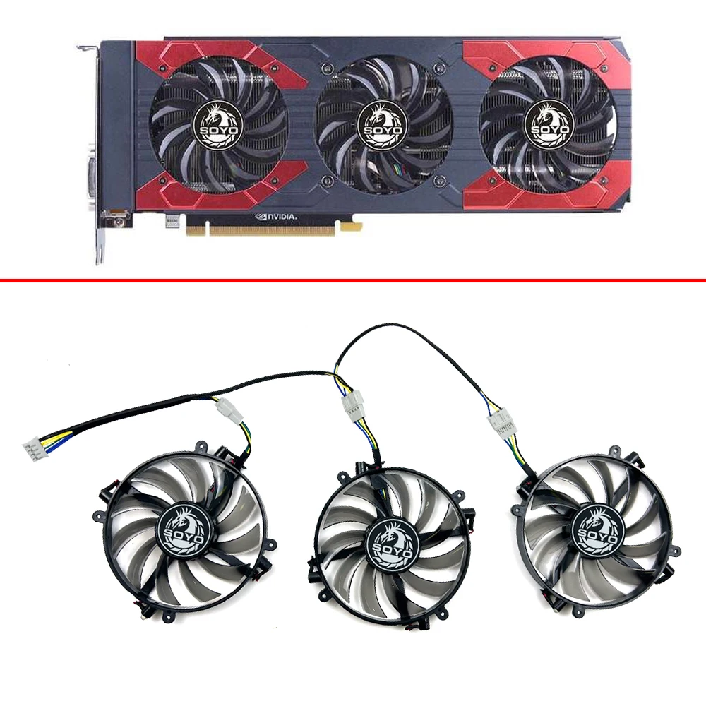 Wentylator chłodzący 4pin FD7010H12D GTX1070TI GPU FAN dla SOYO PNY GTX1070TI 1080 XLR8 wentylatory karty graficznej dla graczy