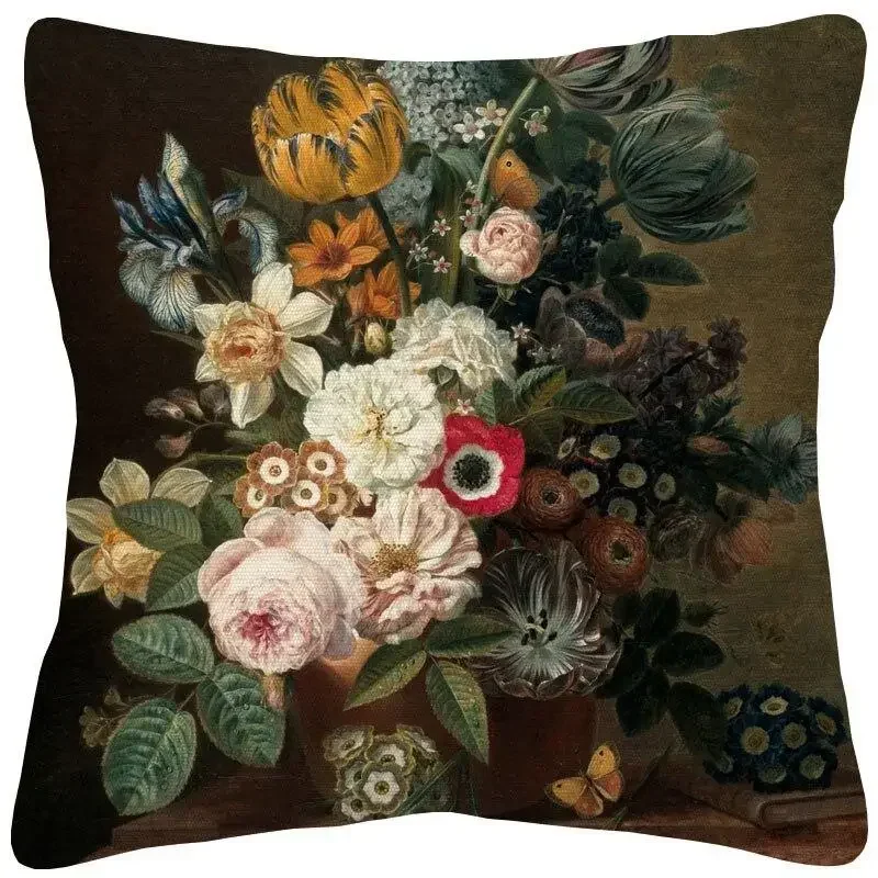 Oil Painting Home Decor Pillowcase Living Room Seat ation  Cushion Cover