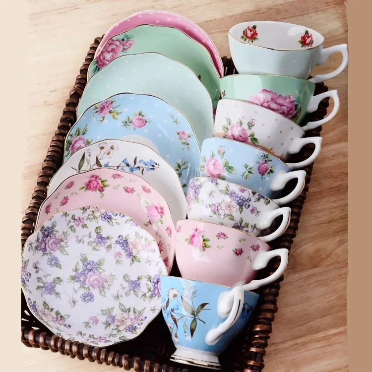 European Bone china coffee set Creative simple ceramic porcelain dish Afternoon tea milk cup 200ML