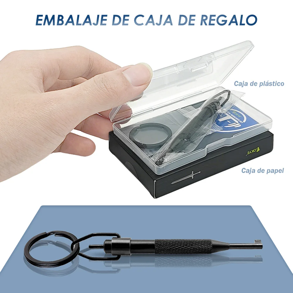 【AOKYE】Universal handcuff key (black), non-slip handle, key ring, thimble with unlocking safety, not suitable for heavy handcuff