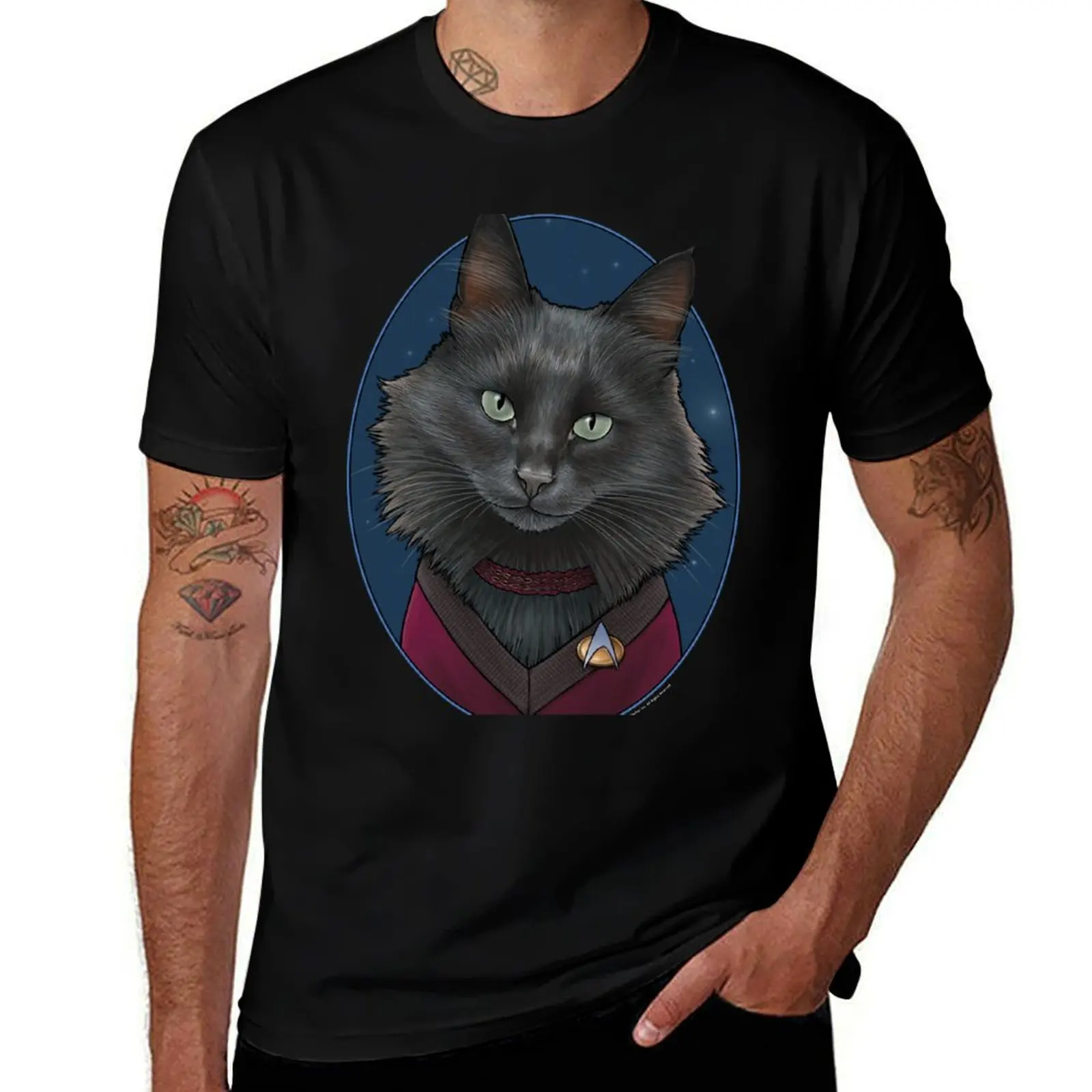 Star Trek Troi Cat Formation T-Shirt Clothing oversized t shirt men clothes