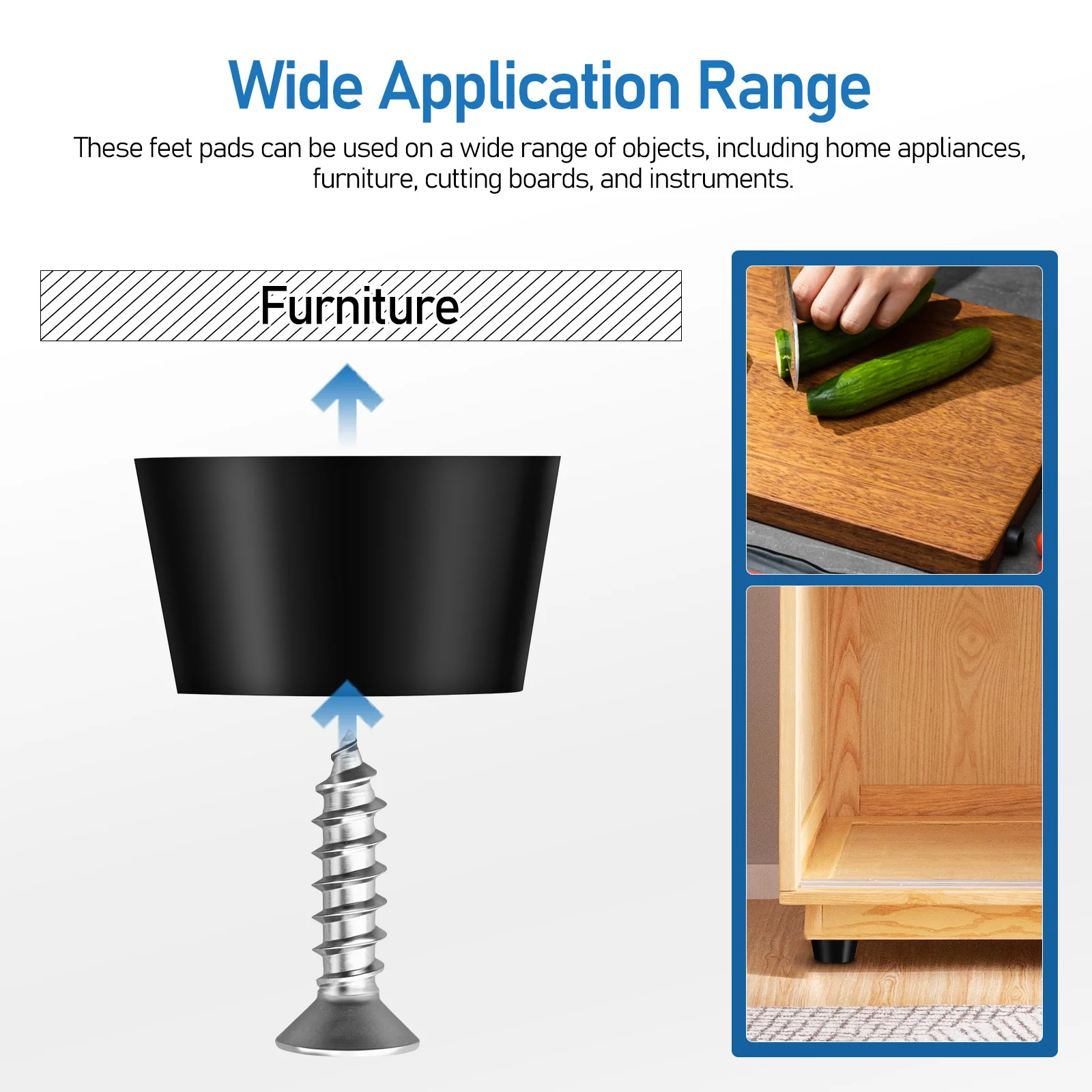 120 Sets PVC Rubber Feet Pads 1.5x1.2x0.8cm Anti Easy Install Lasting Furniture Cutting Board Electronics