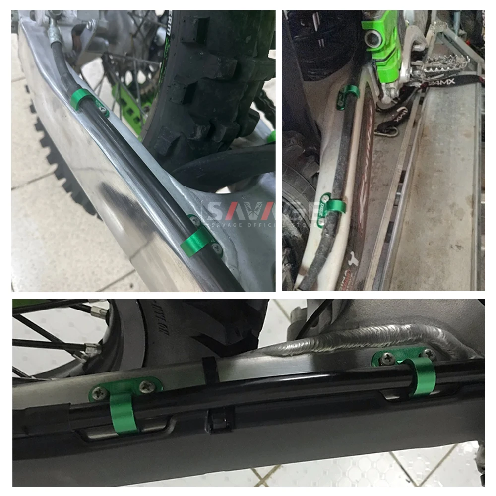 KX KLX-abrazadera de guía de manguera de freno delantero y trasero, soporte de fijación para Kawasaki KLX450R, KX250, KX450, KLX, KX 125, 250, 450,