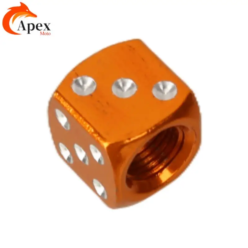 12mm Aluminum Alloy Dice Valve Caps - Universal for Motorcycle ATV Go-Kart & All Tires! Stylish & Durable Scooter