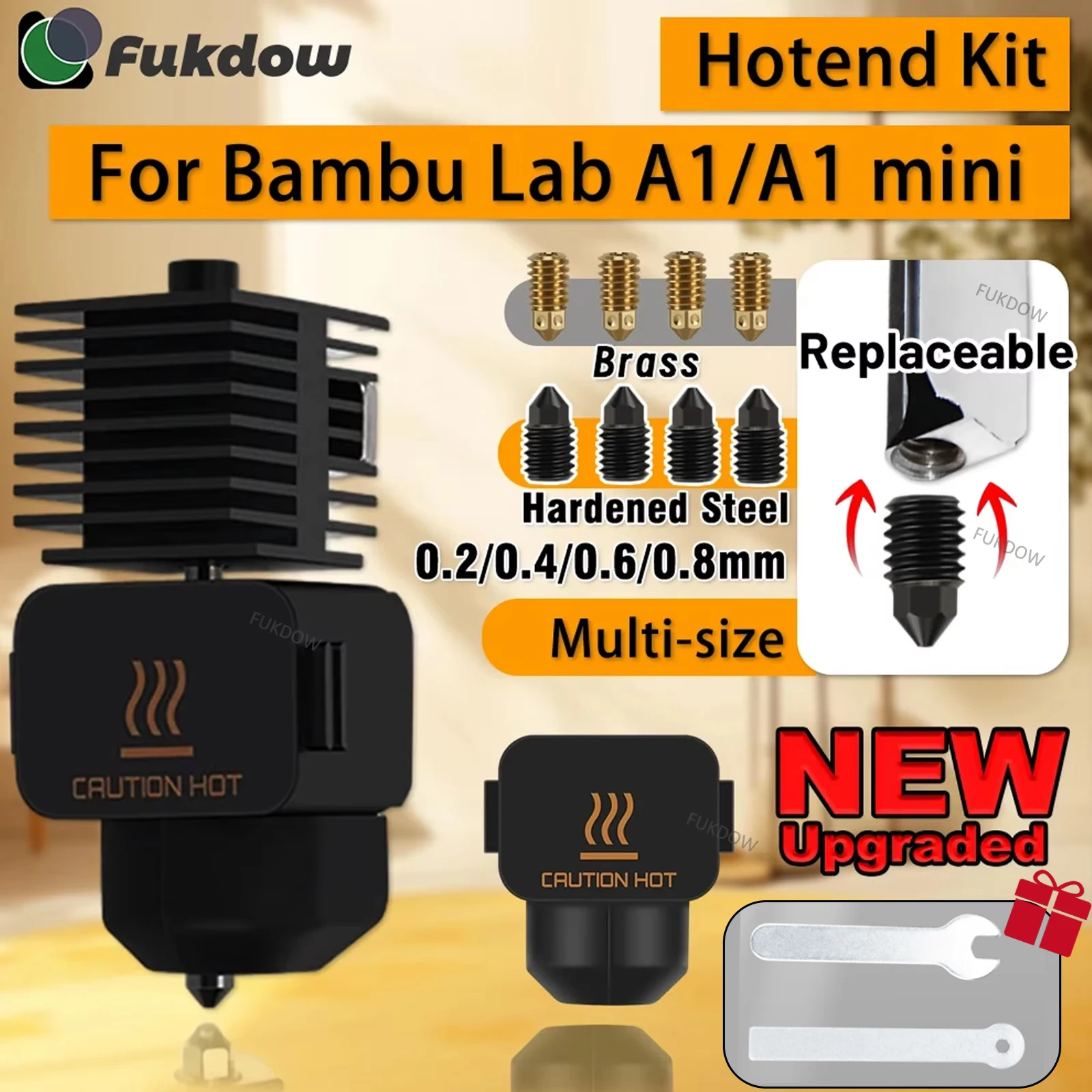 Bambu Lab A1 miniホットエンドキット用 0.2/0.4/0.6/0.8MMノズル 硬化