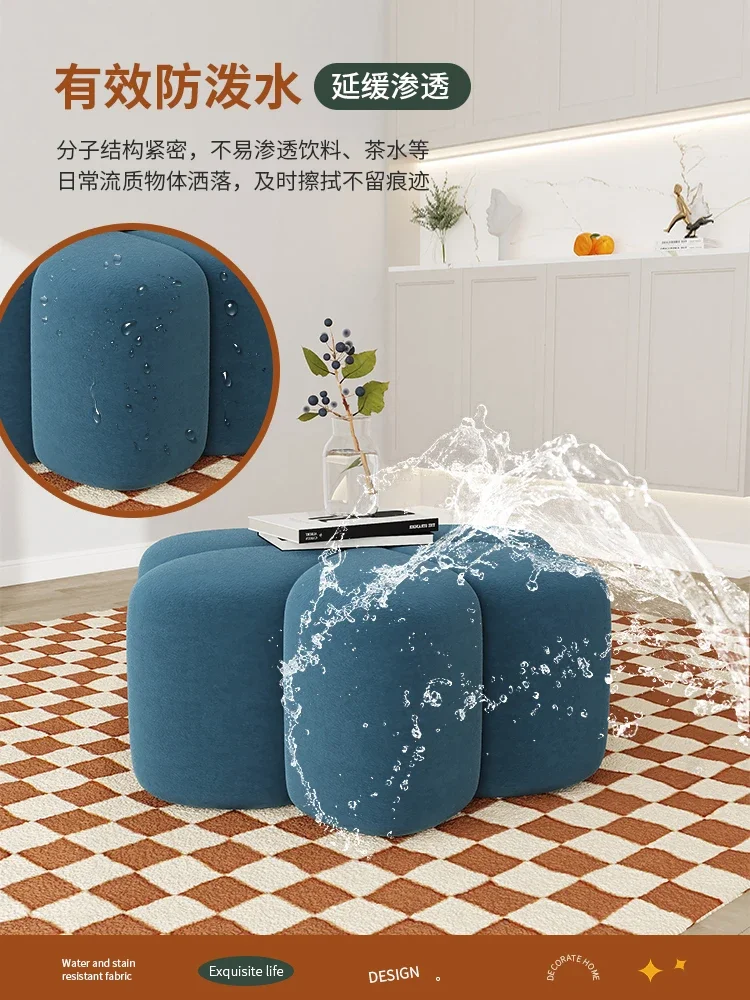 Nordic Sofa Feet Step Stool Light Luxury Round Creative Petals Sitting Pillars Entrance Shoes Stools Living Room Household