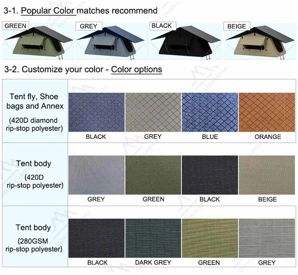 

Off-road Camping Tent Car Rooftop Tent Camping & Outdoors Universal Fit Car Vehicle Rooftop Tent