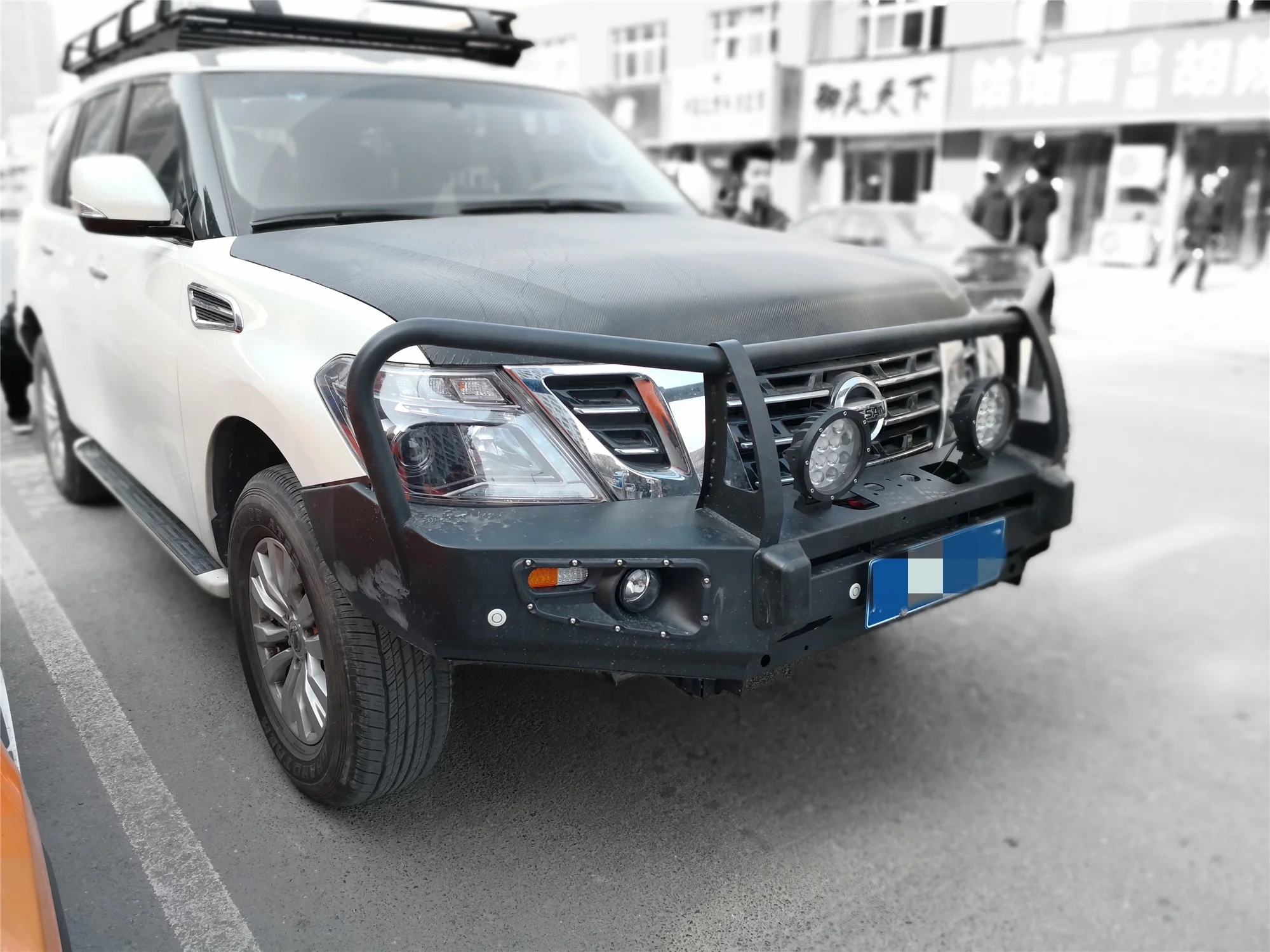 Car Front Bumper 4x4 Offroad Accessories for Nissan Patrol Y62 Steel Bull Bar view 3