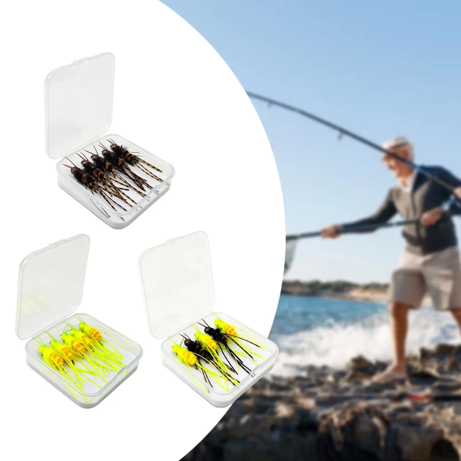 

5Pcs Fly Fishing Lures Waterproof Simulation for Freshwater River Saltwater