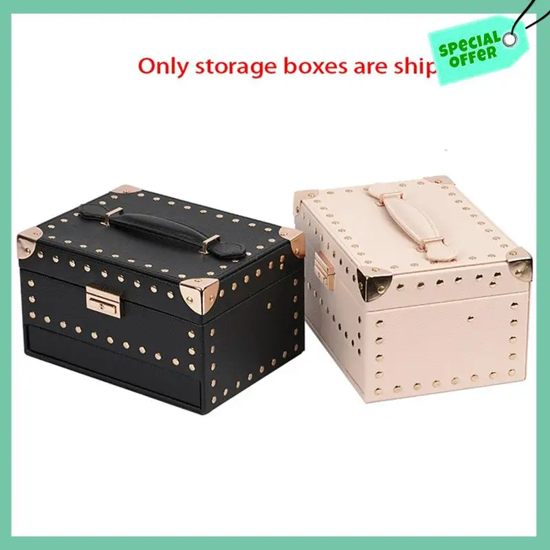 

Sturdy New 3-Layer Jewelry Box With Lock Pu Leather Earring Box Ring Jewelry Box Jewelry Display Box Jewelry Box