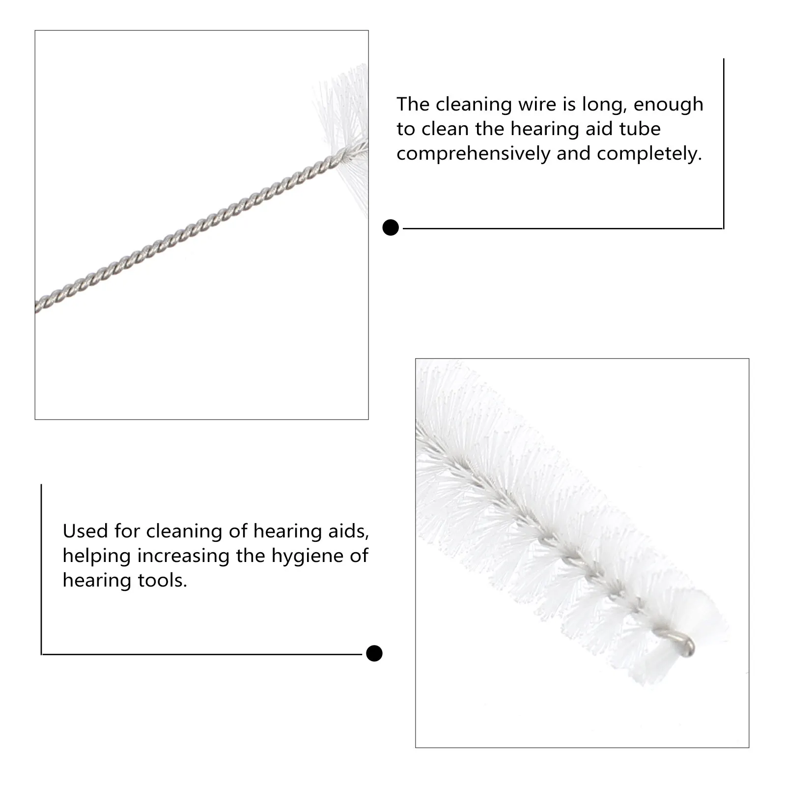 5Pcs Hearing Aid Cleaning Tools Long Flexible Cleaning Rod Nylon Stainless Steel for Hearing Amplifier Cleaner Earpiece Cleaner - view 2