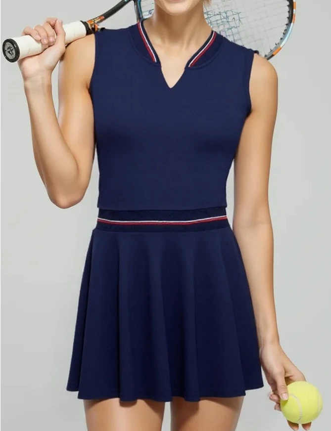 

Women's Tennis Dress sport dresses Athletic Sleeveless Active Dresses Built In Shorts bra tight fitting golf wear for women