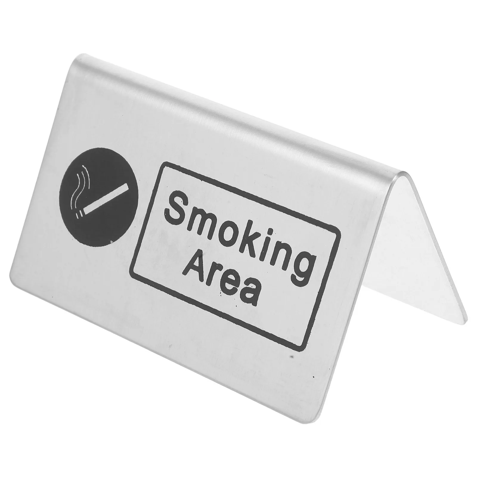 الفولاذ المقاوم للصدأ منطقة التدخين الجدول لافتة على الوجهين مكتب تحذير علامة تنوعا وضع للمقاهي الحانات المطاعم #6