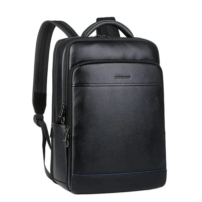 2027 Fashion Cow Genuine Leather Men Backpacks Real Natural Leather Student Backpack Boy Luxury Brand Large Computer Laptop Bag