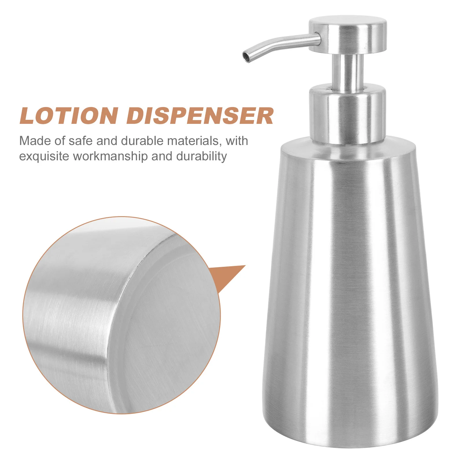 

Press Type Bottle Refillable Stainless Steel Pump Dispenser For Bathroom Shampoo Lotion Holder Portable Liquid Container Empty