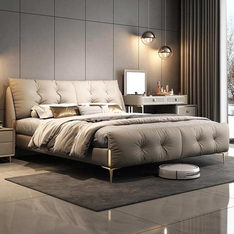 

Soft Roll Double Bed Design Master Bedroom Modern Down Bed Simple Wedding Chambre A Coucher Ensemble Complete House Accessories