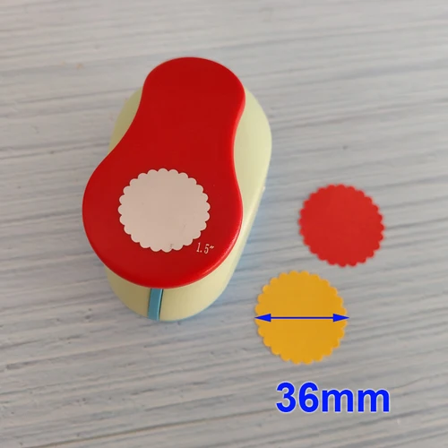 Imagen 2 del producto Perforadora artesanal de círculo ondulado, cortador de papel con agujero redondo, perforador escolar para álbum de recortes, tarjeta de felicitación EVA, corte, 3 "", 2"", 1,5"", 1 ud.