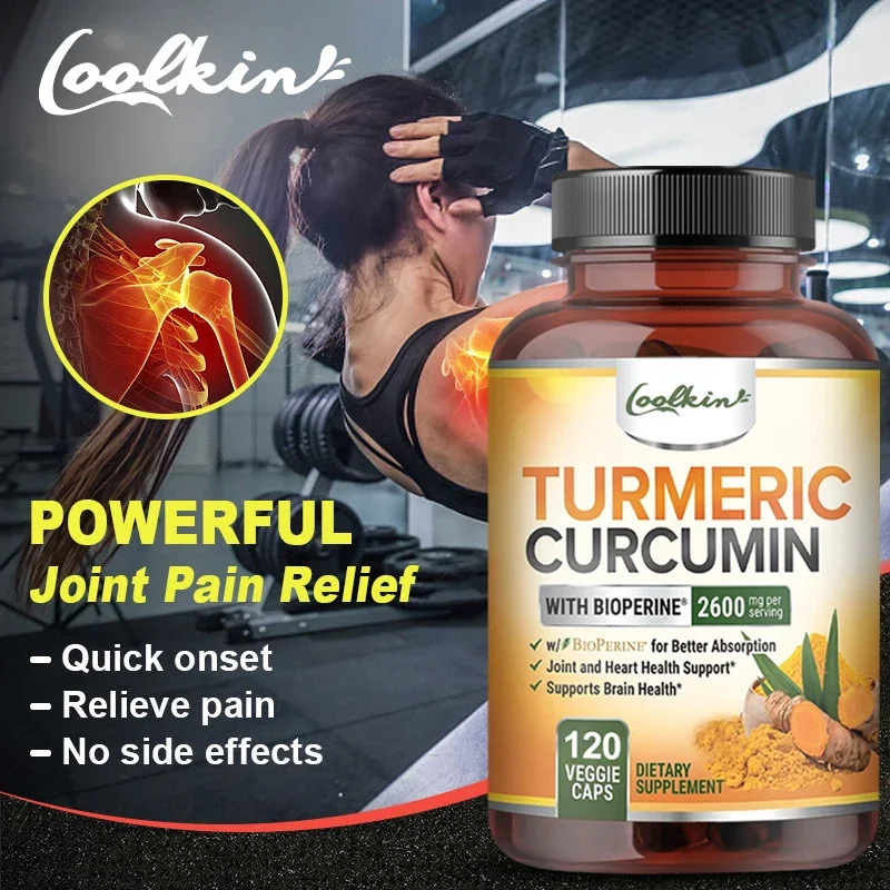 Curcumin Supplement with Black Pepper 2600 Mg Contains 95% Curcumin, Enhanced Absorption, Joint Support Supplement