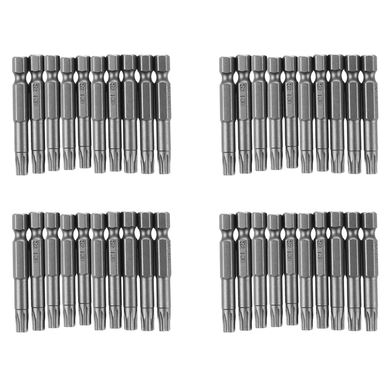 

ABMR-6Mm T30 Head 50Mm Long Magnetic Torx Screwdriver Insert Bits Tool 40 Pcs
