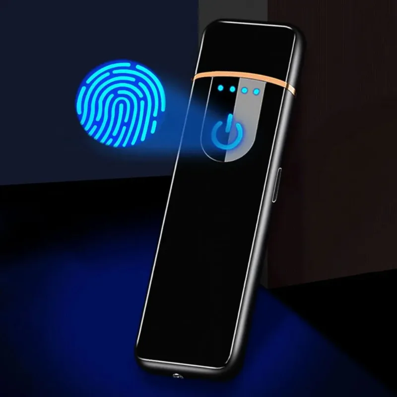New Smart Electronic Lighter Electric Touch Sensing Windproof Flameless Plasma Lighters Arc Rechargeable USB Cigarettes Lighter