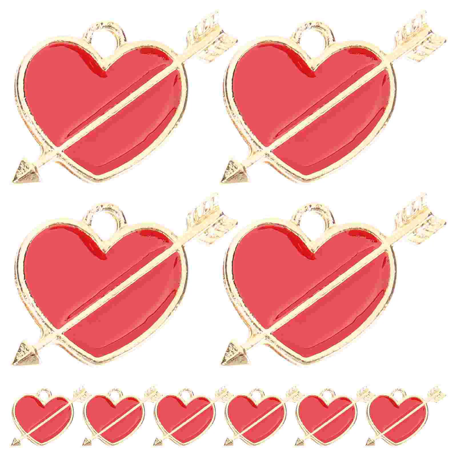 10 Pcs Necklace Pendant Cupid Arrow Jewelry Charm Pendants Jewellery Heart Bracelet Charms for Making Resin Bracelets