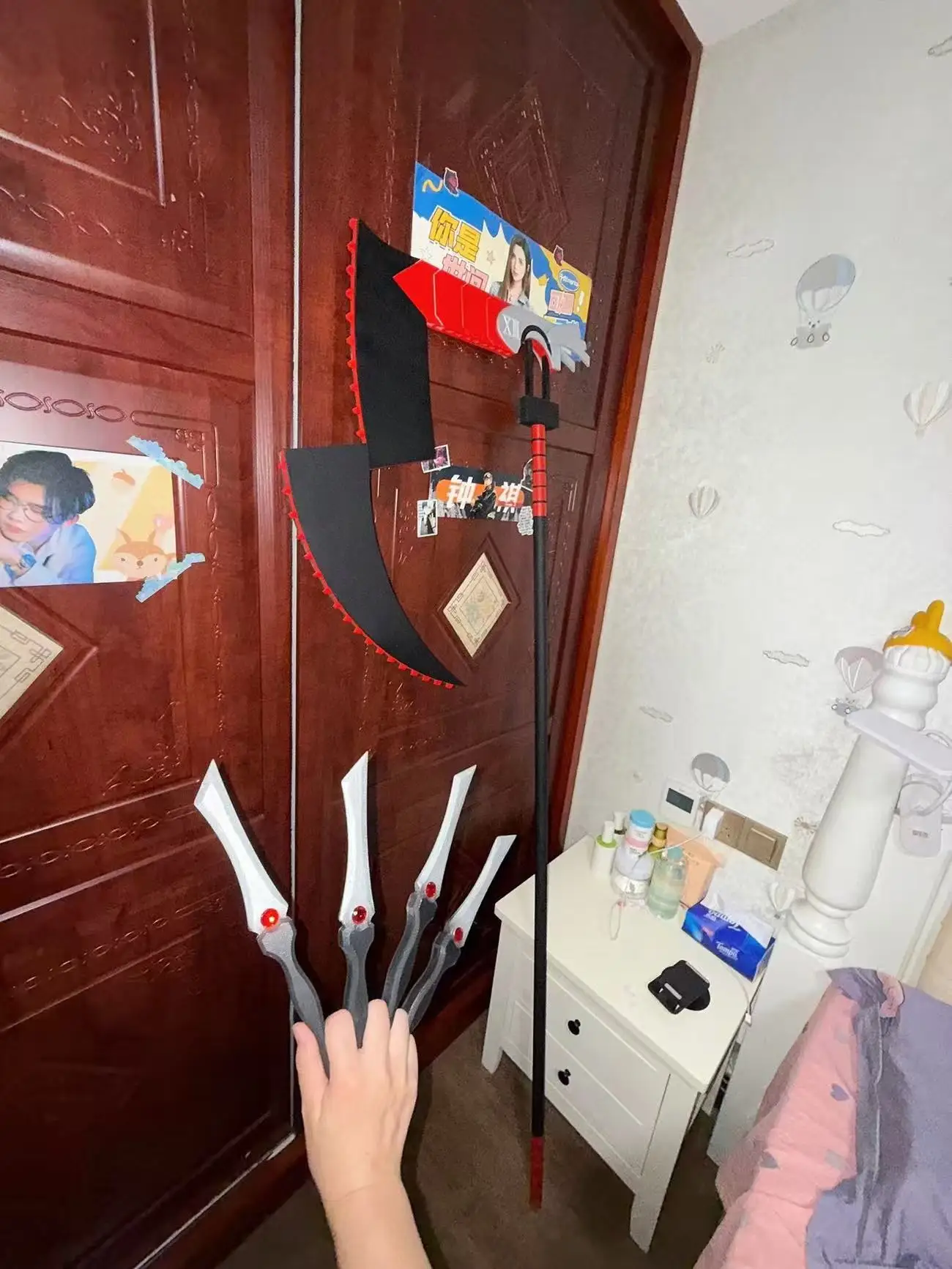 Adereço de Cosplay de Armas em Forma de Foice do Anime Tokyo Ghoul JUZO SUZUYA/REI, Modelo para Fantasia de Halloween e Natal, Acessório para Festa a Fantasia