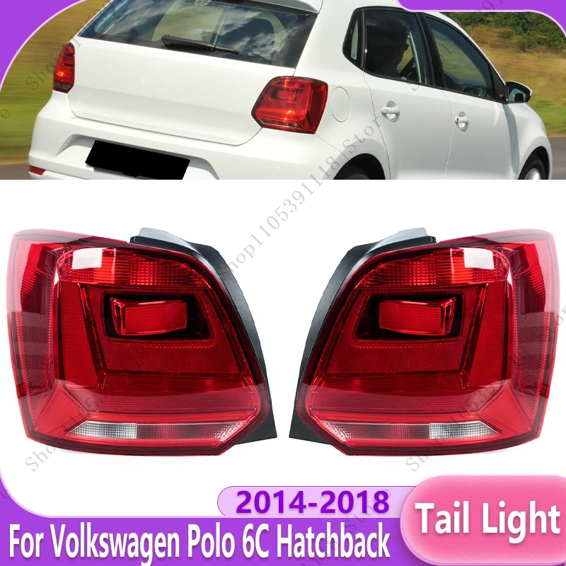 Auto-Rückleuchten-Baugruppe Rücklicht Blinker Bremslicht für VW Polo 6C Schrägheck 2014-2017 2018 6C0945095 6C0945096