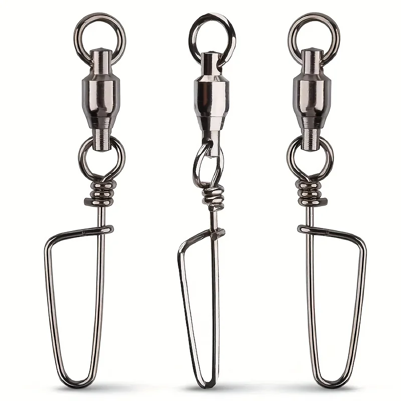 10 قطع من أدوات الصيد المتينة المصنوعة من الفولاذ المقاوم للصدأ - محمل كروي عالي القوة لصيد الأسماك في المياه المالحة والمياه العذبة