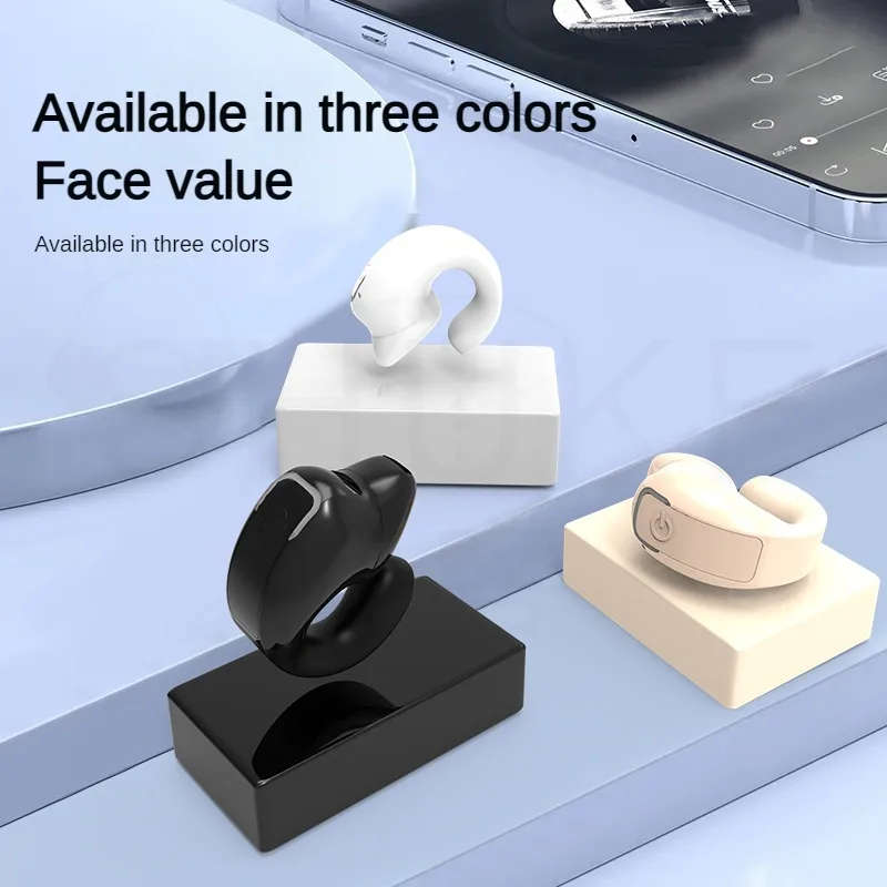 Open Ear Headphones, 10 Hours Playtime True Wireless Open Ear Earbuds with Ear Hooks, Air Conduction Headphones, Bluetooth 5.3,