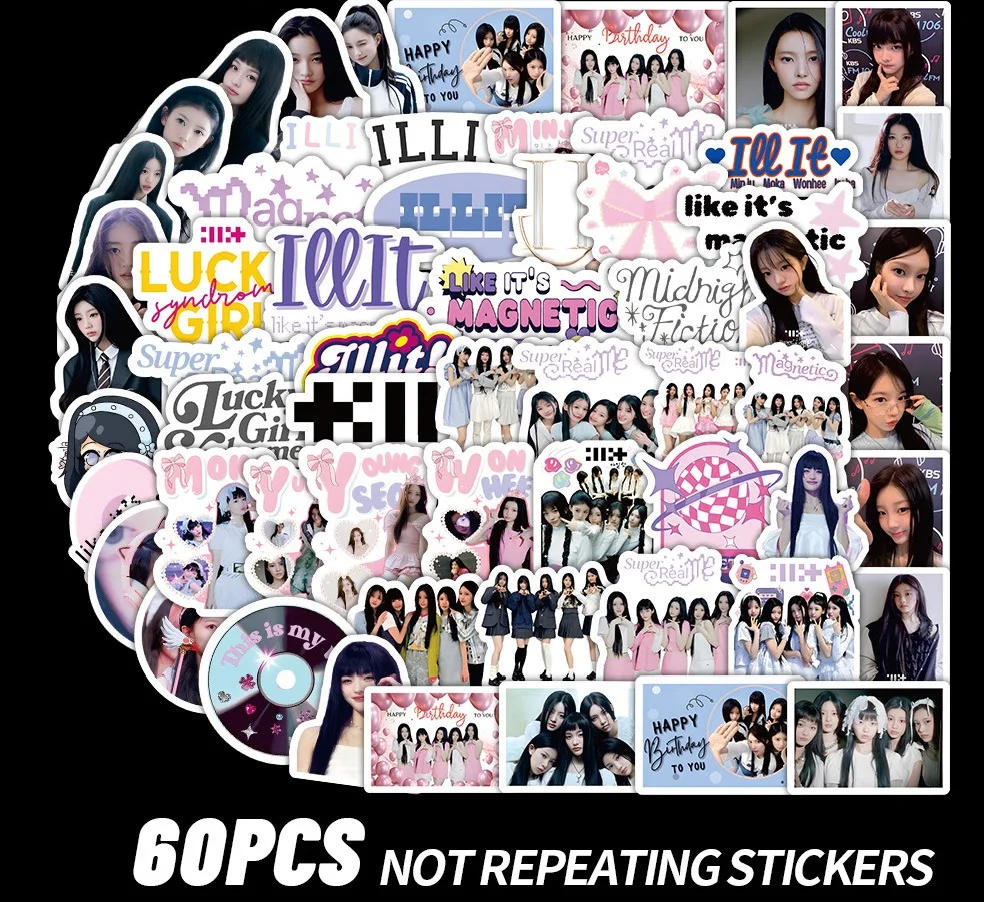 60 قطعة مجموعة KPOP الكورية الجديدة للفتيات ملصقات الكتابة على الجدران الإبداعية الأمتعة أجهزة الكمبيوتر المحمولة الغيتار حقيبة المشجعين جمع هدية #4