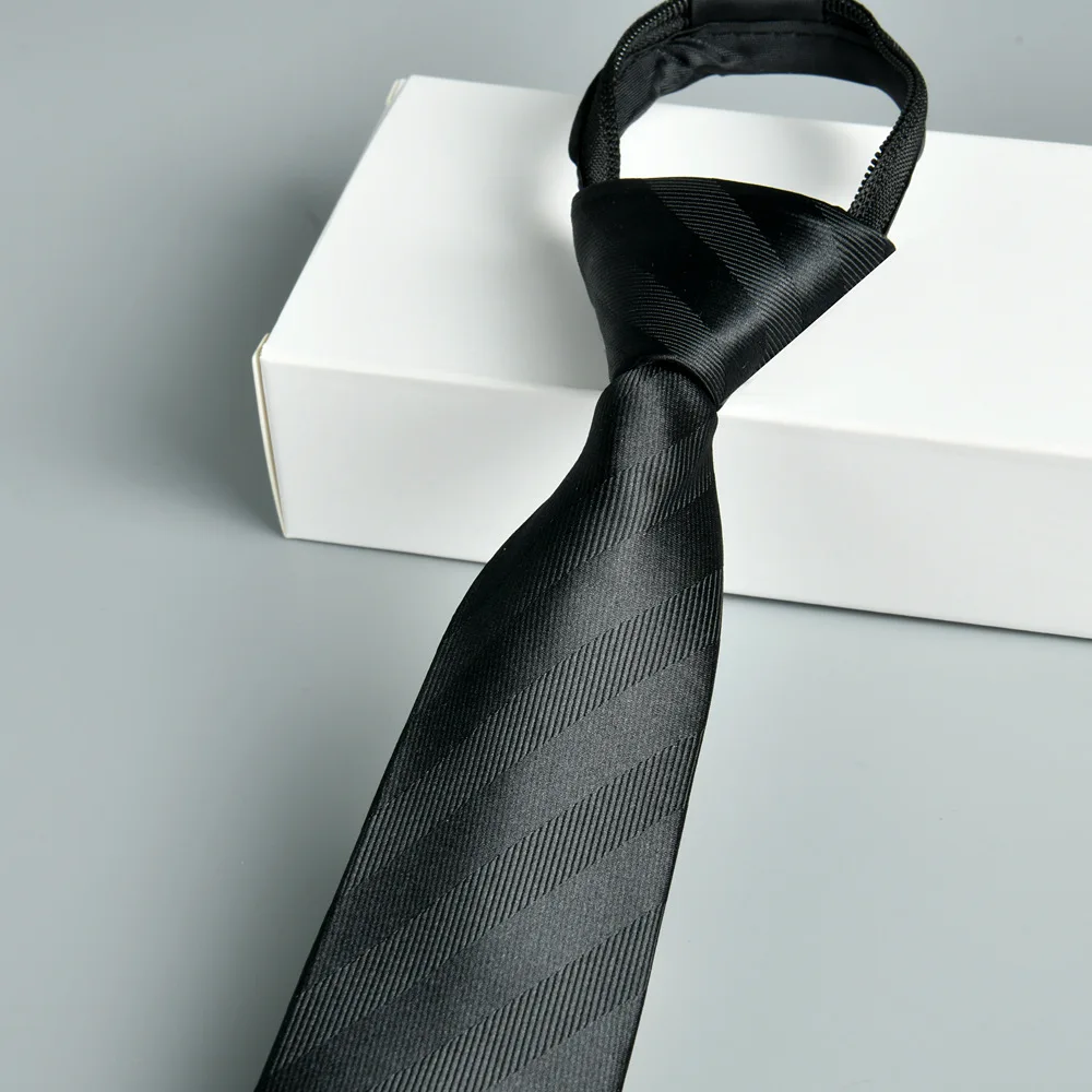 black tie for man 1200 needlesblack stripe Zipper Ties Retro Silky Narrow Neck Tie Slim Korean Style Simple Elegant All-match