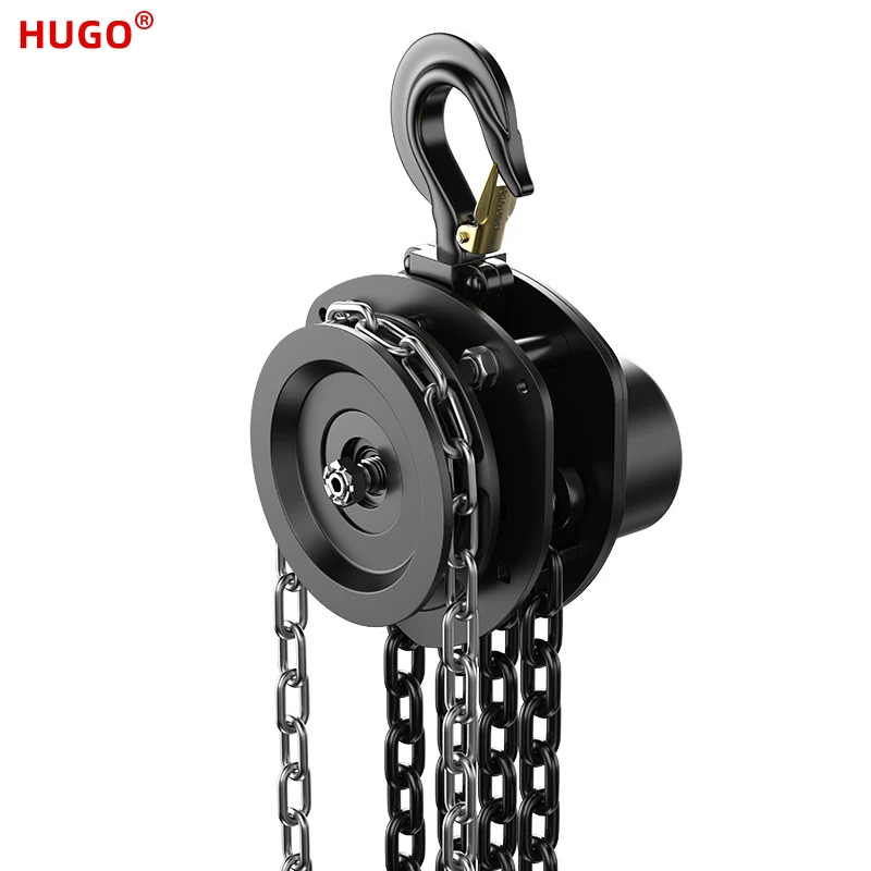 HUGO Chain Hoist Triangle Manual Operated Crane 1/2/3/5/7/10 Ton Hand Hoist For Lifting Upgraded Chain Block