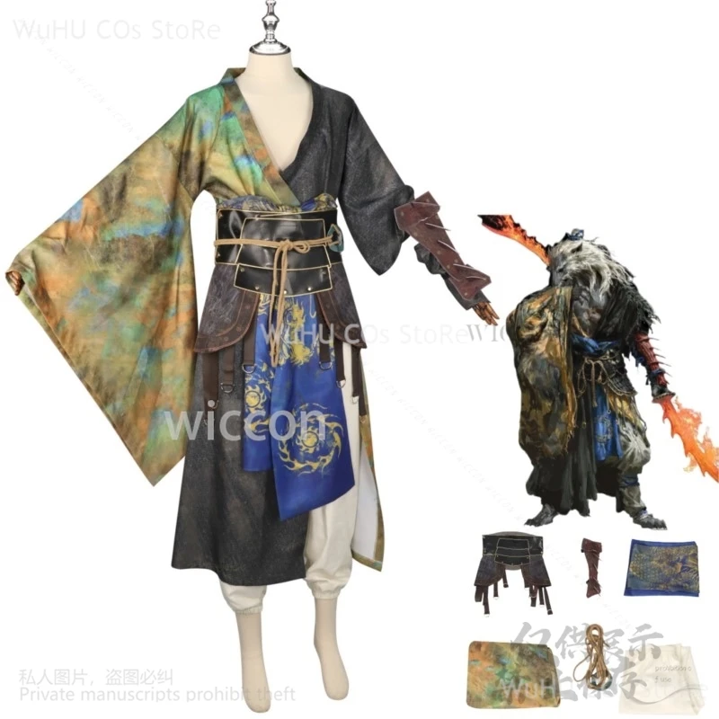 

Hot Game Black Myth: Wukong Guangzhi Cosplay Costume Black Wind Mountain Combat Uniform Robe Waist Seal Adult Man Halloween Suit