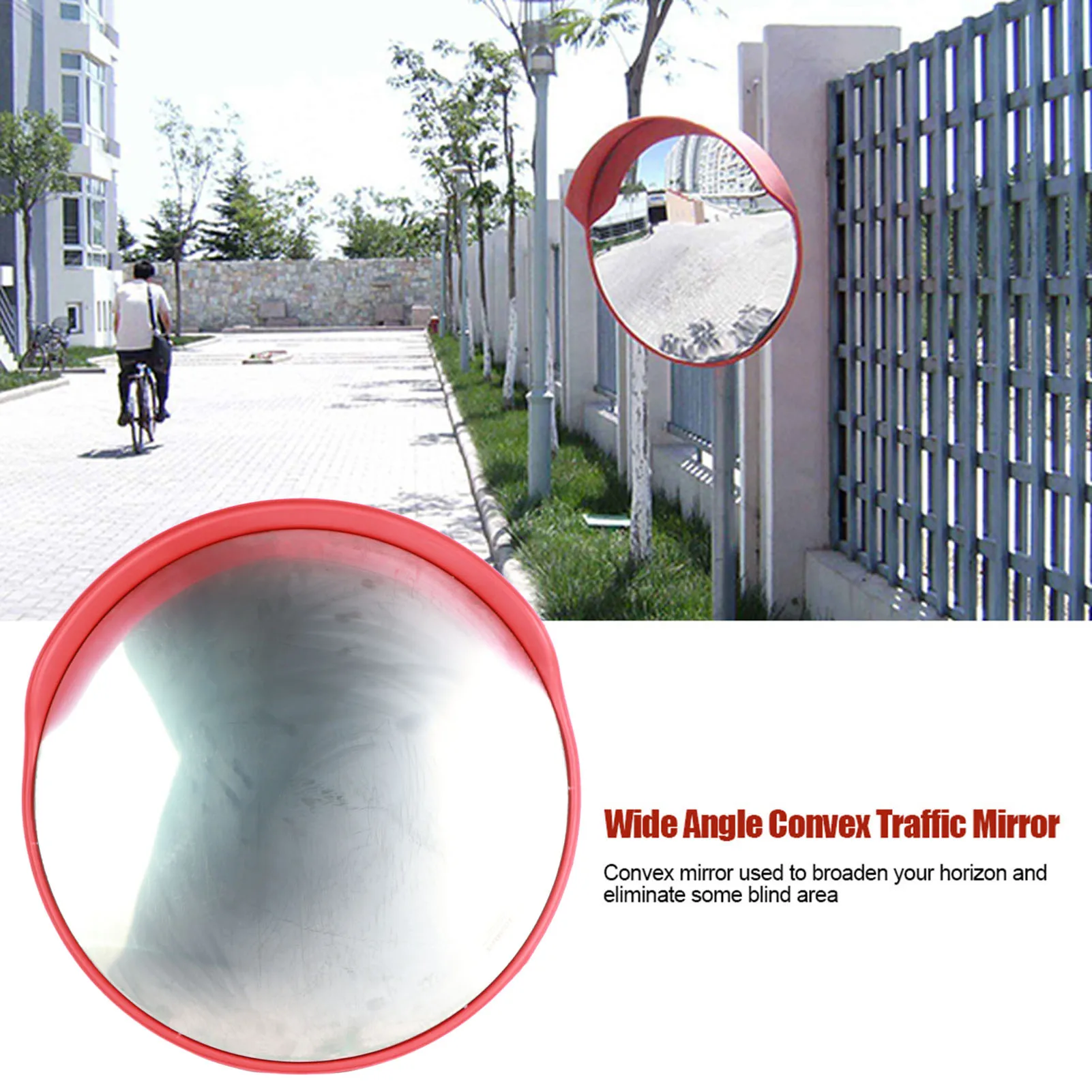 60cm Wide Angle Driveway Road Safety Convex Traffic Mirror Includes Mounting Bracket & Screw Traffic Mirror Safety Mirror