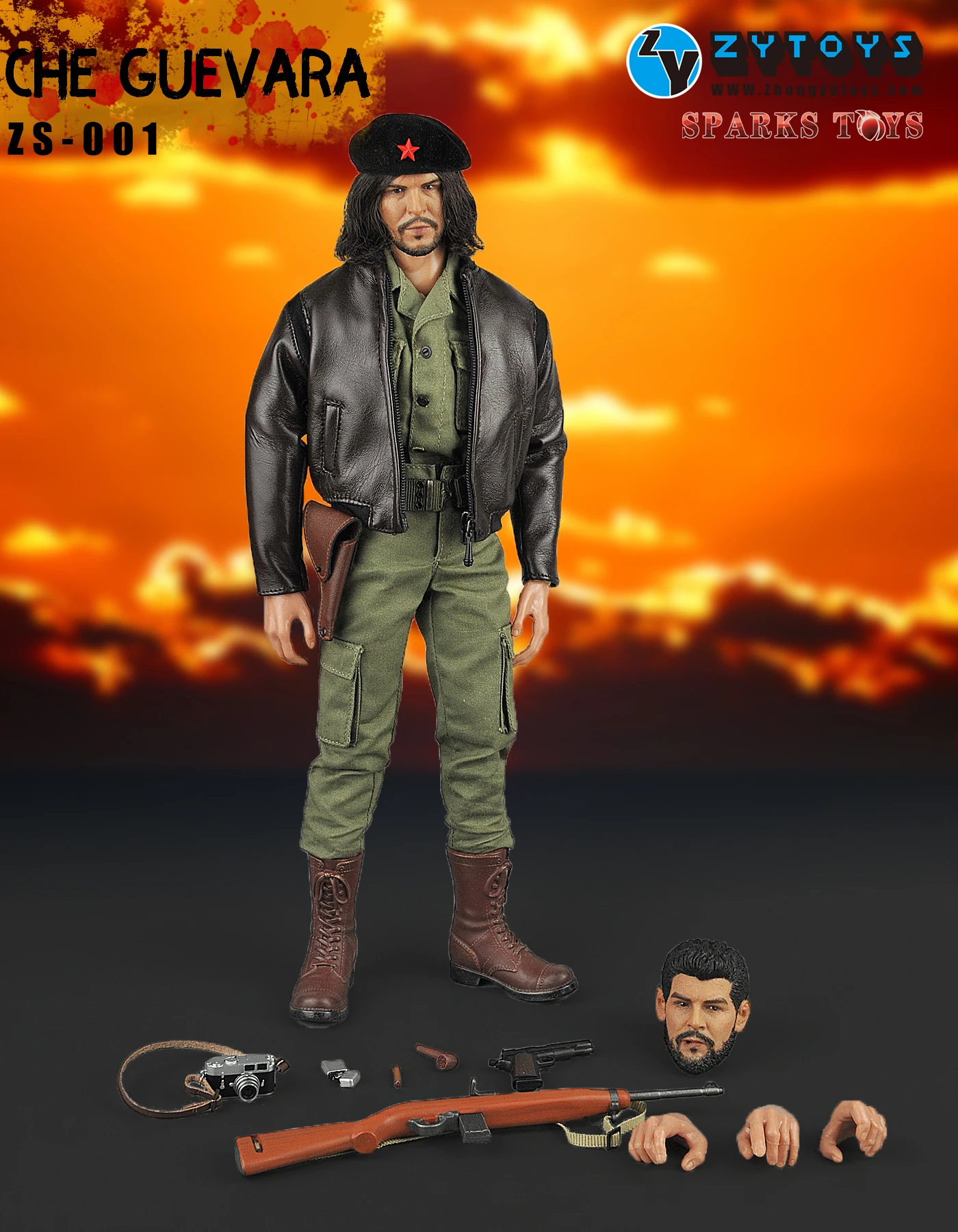 1/6 Scale Che Guevara Set Argentine Cuban Revolution Hero Double Head Male Sculpts Soldier Model Army Collection Action Figure