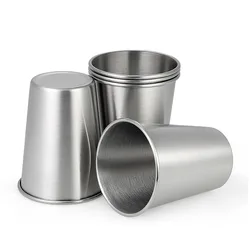 70-330ml Cheap Steel Beer Glass Water Cup Camping Steel Spirit Cups