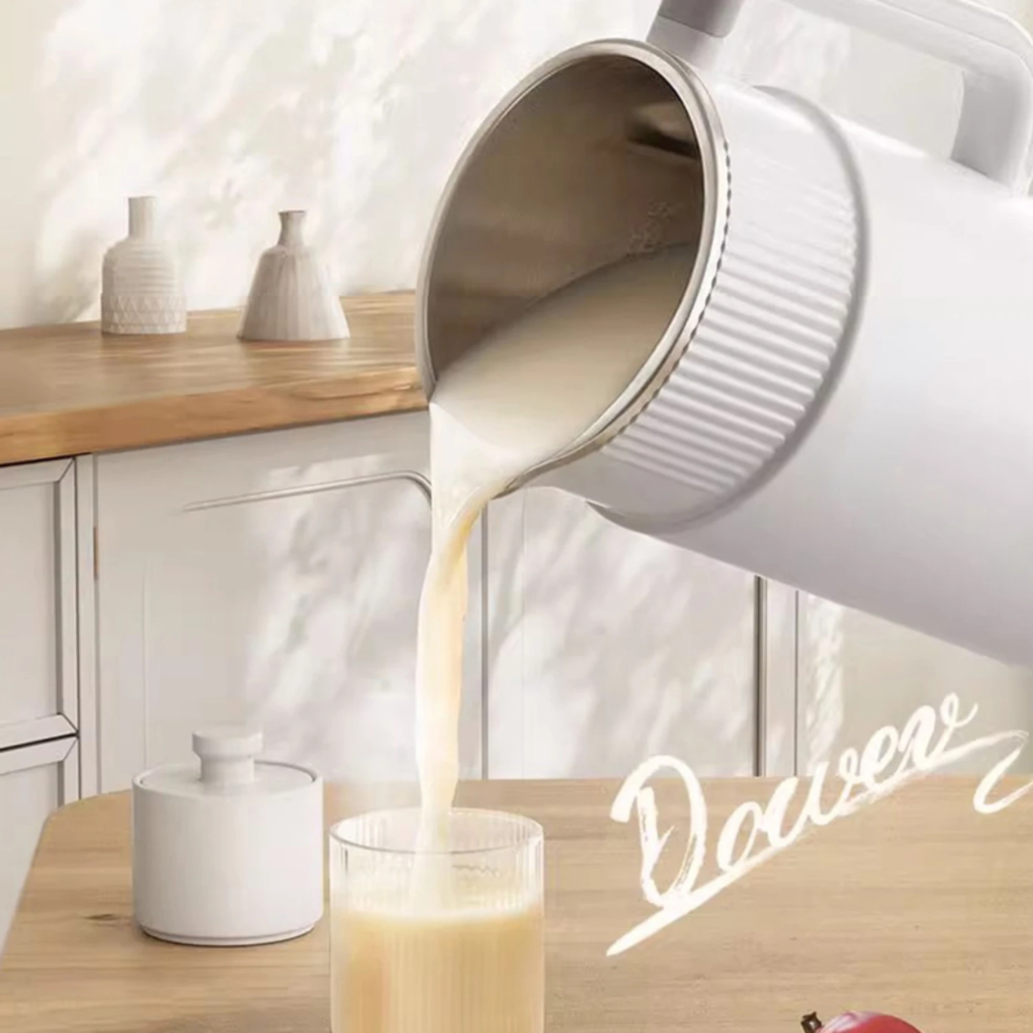 

One touch automatic cleaning and heating soybean milk manufacturing machine, heat preservation and low noise household multi- mi