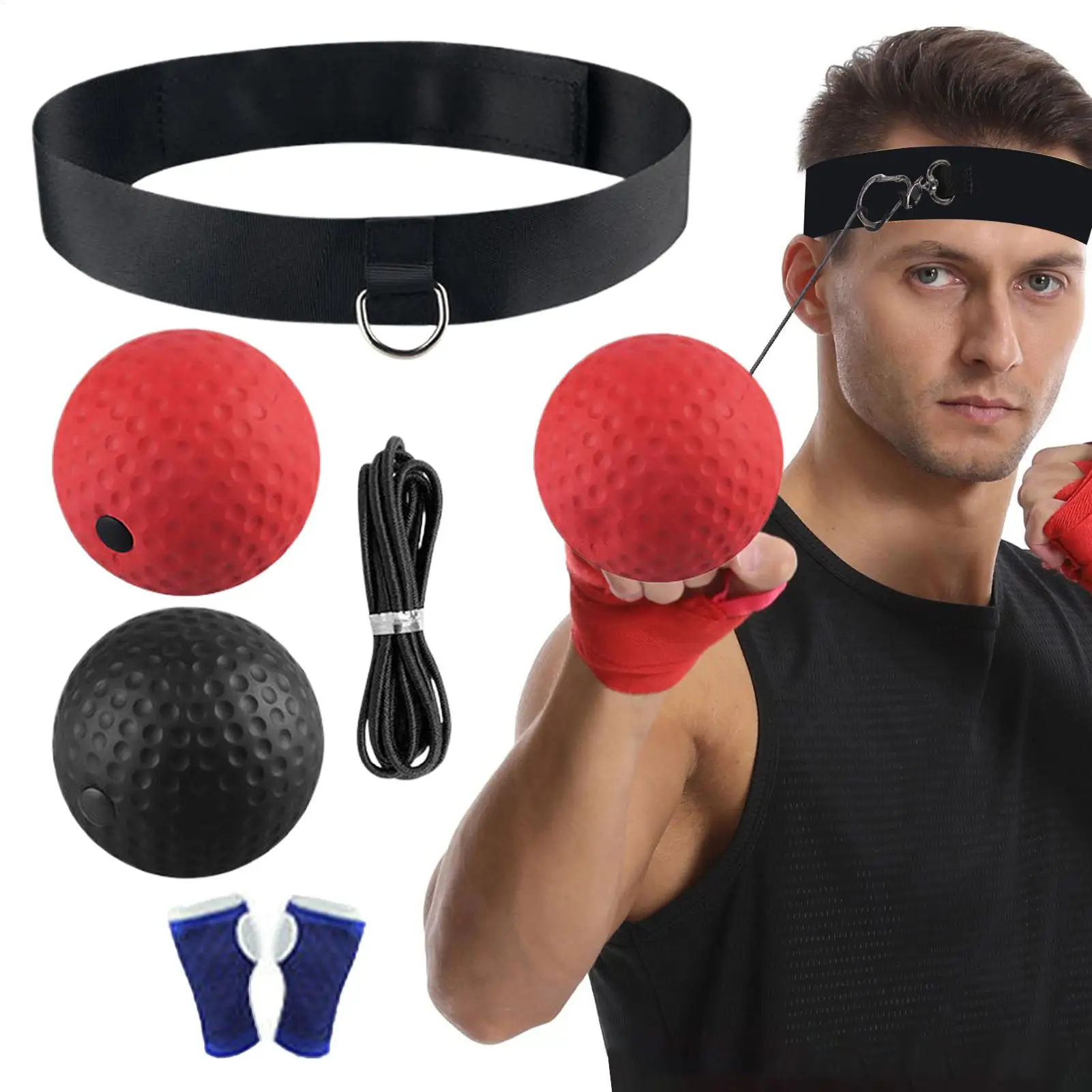 Elastic Headband And Black Light Ball HeadbandStyle Boxing Speed Ball For Adult Children'sSports Rebound Reaction Balls