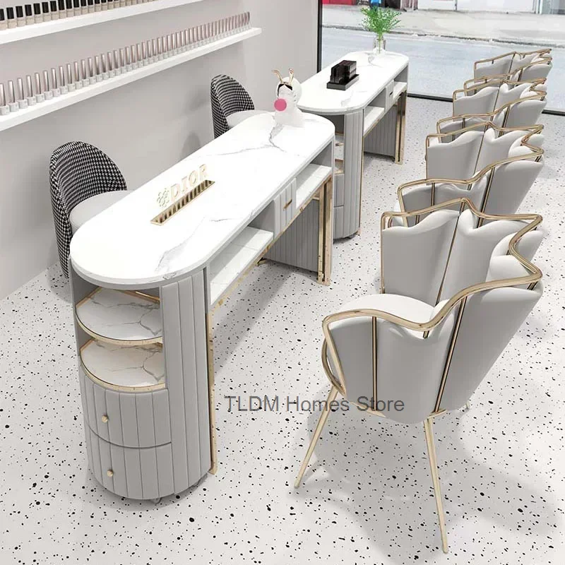 Professional Manicure Table Salon Nail Tables Desk Beauty Equipment Dust Collector Mobilier Onglerie Professionnelle Furniture