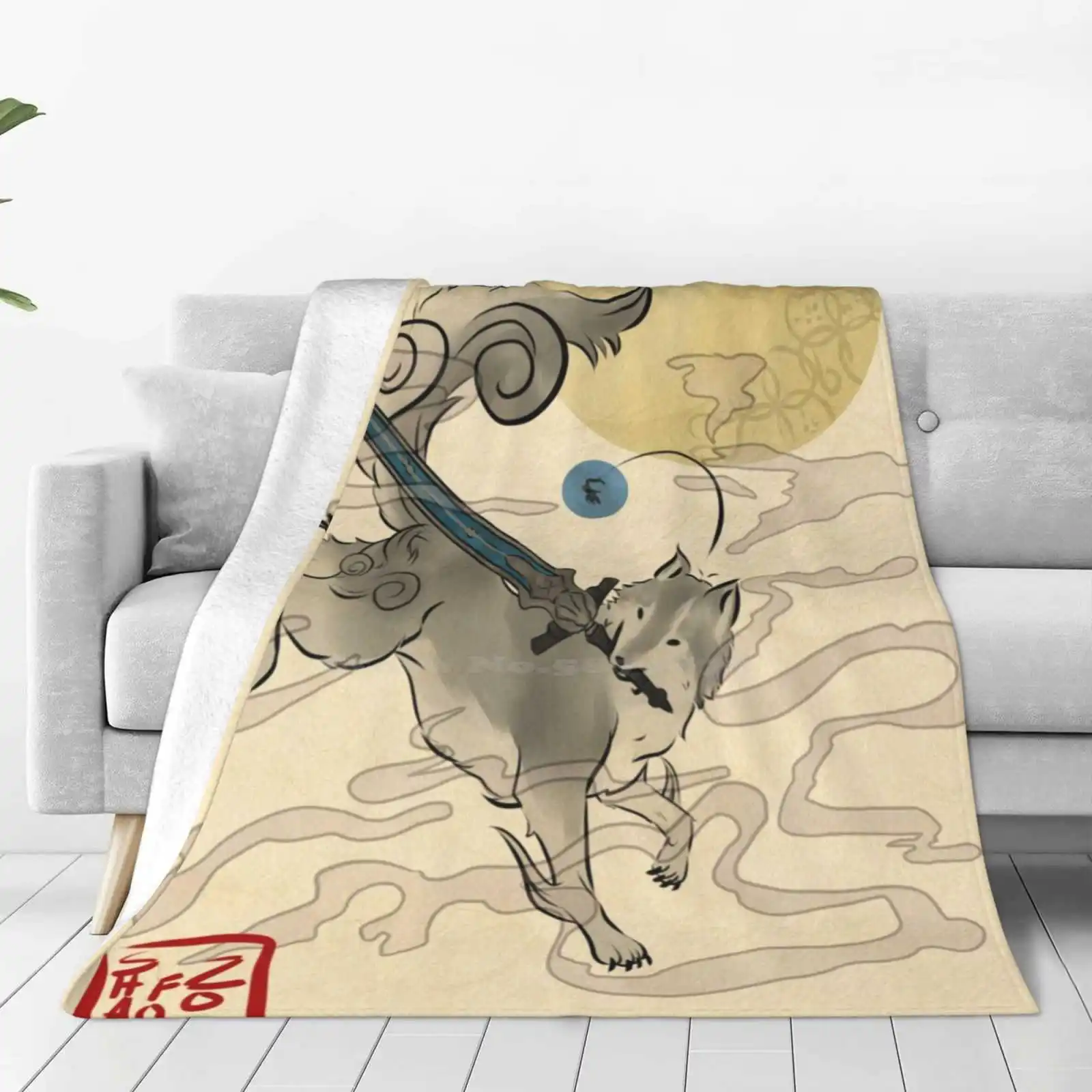 The Great Grey Wolf-Sifkami New Print Novelty Fashion Soft Warm Blanket Dark Souls 2 Sif The Great Wolf Knight Artorias