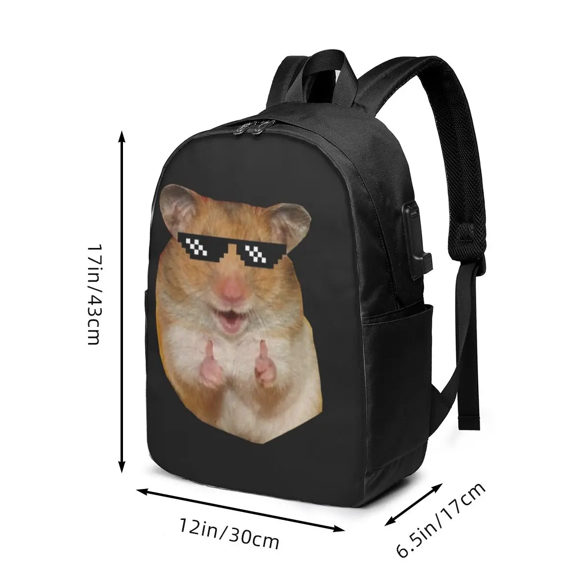 Funny Hamster Backpack Travel Notebook Bag Computer College Student School Bag Laptop Shoulder Bags for Men Women view 6