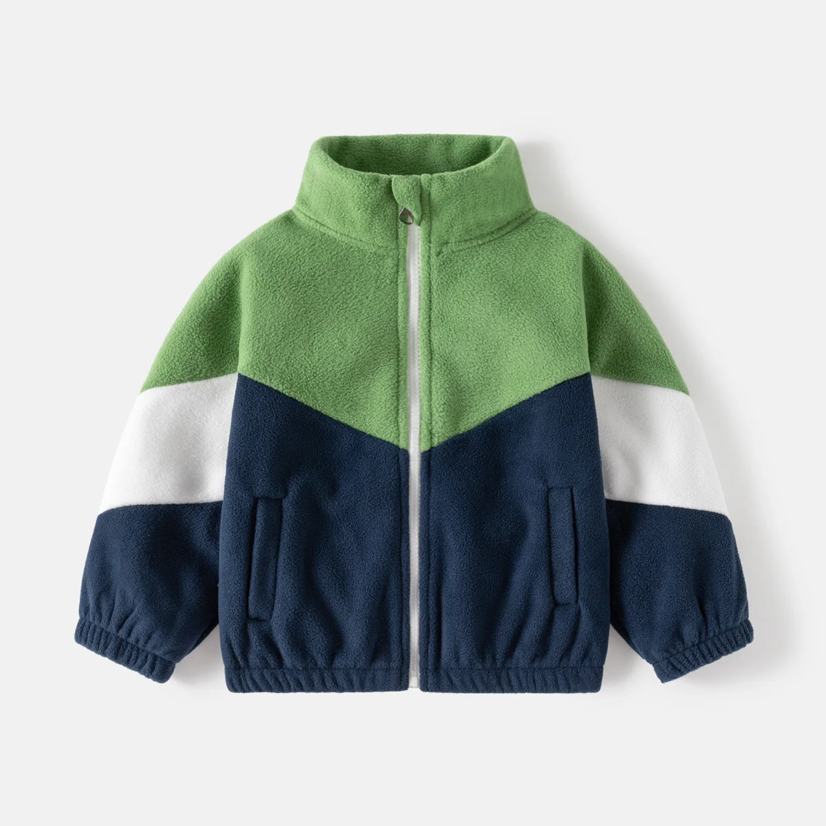 Winter Clothes Children's Clothing New Children's Polar Fleece Jacket Boy Baby Color Matching Casual Tops Casual Simple